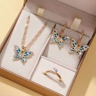 4pcs Women Fashion Bohemian Butterfly Perfect For Everyday Wear, Commuting, Parties, And Celebrations.
