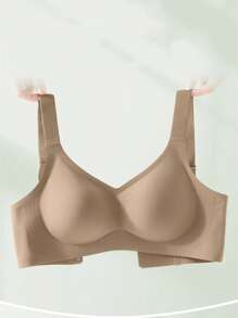 Soft Support Bra For Women, Solid Color, Comfortable, Minimalist, Wireless, Non-Sagging Bra