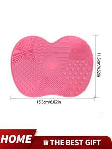 1pc Silicone, Makeup Brush Cleaning Pad, Makeup Brush Cleaning Pad, Silicone Apple Scrub Pad With Suction ,Beauty Tool Scrub Pad, Makeup Brush Cleaning Pad, Beauty Brush, Makeup Brush,