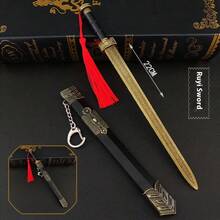 2025 新款 1:6 比例中国古代剑复制品套装 - 包括秦始皇剑、越王勾践剑、宝剑、如意剑，锌合金材质，雕刻精细，具有历史收藏价值，安全未磨锐设计，是历史爱好者的完美选择，万圣节/圣诞节礼物 - 彩色 - 查看 5