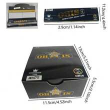 1/12/24张OHIS手卷纸，漂白木浆纸，110毫米，白色烟嘴，慢燃纸卷烟纸。手动卷烟纸小册子，吸烟配件。1张包含32片卷烟纸+32个过滤嘴。24张包含768片卷烟纸+768个过滤嘴。适用于节日派对、聚会、生日派对、圣诞节、父亲节、情人节，以及送给吸烟者的精美小礼物。 - 白色 - 查看 2