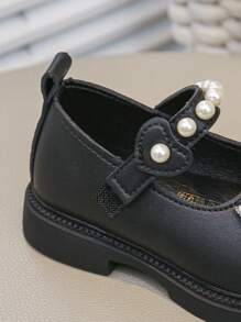 New Style Girls Pearl Bow Design Flat Princess Shoes