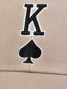 1pc Men's K Letter Heart Embroidered Adjustable Baseball Cap, Suitable For Outdoor, Travel, Beach, Party In Spring And Autumn - Khaki - View 5