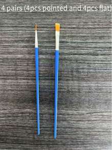 16.5cm Nylon Tip/Flat Brushes, Watercolor Pens, Acrylic Paint Art Brushes, Graffiti Pens, Suitable For Mobile Artists, Art Students, Students, Office School Supplies, Birthday Gifts-Random Color Style