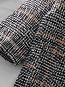 M.Dian xi Boys Classic Plaid Double-Breasted Trench Coat, Mid-Length English Style Jacket - Khaki - View 6