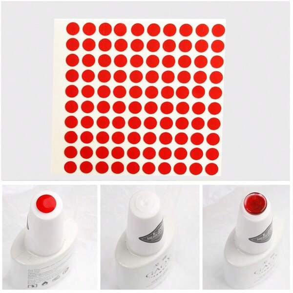 Plaque de manucure à couleur de haricot, autocollants double face, supports de point transparent 1000 autocollants