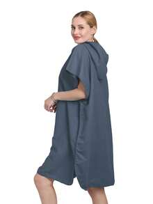 SHENG CHUN 1pc Ultralight Suede Hooded Cloak, 12 Colors, Unisex Couples Style, Outdoor Portable Sleeveless Snap Button Robe, Water Absorbent Quick Dry Soft For Swimming, Fitness, Travel, Beach, Surfing, Diving Back To School - Multicolor - View 18