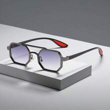 1 buc Ochelari Future Technology Ramă geometrică metalică universală, Ochelari de modă esențiali pentru condus, ciclism și călătorii, Ramă mică Ochelari de modă personalizați pentru decorare casual