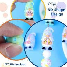 4/25/49/66/Pcs 3D Dwarf Series Silicone Beads Set - Various Colors And Patterns | Cute Designs | Smooth Finished Beads - Ideal For DIY Keychains, Necklaces, Bracelets, Decorative Pens, Jewelry And Pendants Handcrafts - Creative Holiday Decorations Jewelry Making Supplies - Beads & Bead Assortments - 3D Dwarf Series - View 3