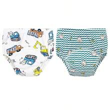 3 件男女通用儿童可重复使用如厕训练内裤，防水透气卡通尿布，适用于如厕训练和失禁，适合 12 个月至 3 岁的男孩和女孩