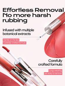 MISTINE 二合一唇彩，1.5克+1.5克，持久显色，滋润唇啫喱，多用途唇彩，自然妆效，D04 - D04 BERRY RED WINE - 查看 8