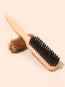 Spazzola per capelli e barba in setole di cinghiale per uomo e donna - Spazzola professionale per acconciatura senza profumo con setole per capelli spessi/sottili, spazzola per pulizia di sfumature e rasoi, strumento per rendere i capelli lisci