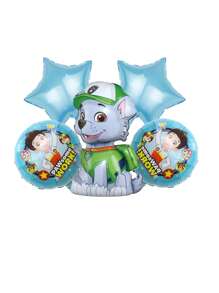 Paw Patrol 5 Stücke Hunde Team Patrouille Aluminium Folie Ballon Set, Kies, Archie, Flauschige Kombination Geburtstags Szene Dekoration Luftballon