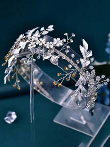 1 Piece Elegant Bride's Diamond Inlaid Shiny Hair Accessory, Suitable For Party Attire, Birthday Gift, Wedding