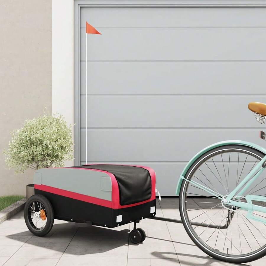 Deboola Bicycle Trailer For Dogs, Dog Trailer With Drawbar, Flag, Dog Transporter, Pet Transport Cart, Oxford Fabric Iron