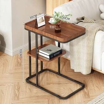 1 pieza Mesa de noche, Mesa auxiliar móvil, Estantería lateral para sofá, Mueble para la sala de estar