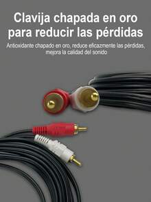 1 Pieza Cable RCA de dos canales, RCA Male to 2RCA Male Composite Audio Cable,5 metros de cable, L y R. - 2RCA-MM05 - Ver 5