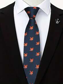1pc Unisex Animal Pattern Polyester Necktie, Workplace AccessoryMen Necktie - Multicolor - View 8