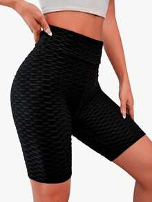 Biker Short Levanta Glúteos con Textura de Panal – Disponible en Varios Colores - Negro - Ver 4