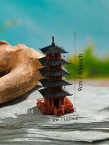 Modello classico di pagoda a 5 piani, architettura tradizionale cinese, collezione in plastica, in piedi da solo, senza elettricità richiesta, decorazione per casa e ufficio, regalo per il Ringraziamento, accessorio per paesaggio di acquario