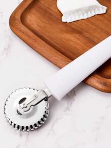 1pc Plastic Handle Embossing Rolling Pin Multi-Function Stainless Steel Pastry Roller, Suitable For Pies, Dumplings And Cookies, Essential Kitchen Tool, Pasta Roller, Kitchen Accessory, Mother's Day Gift