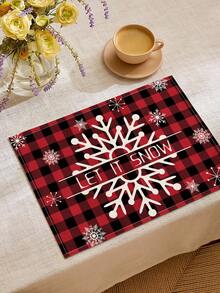 1/2/4/6/8pcs Christmas Digital Print Placemats, Red Holiday Pattern Printed Placemats For Table Decoration, Applicable For Daily, Festival, Party, Birthday, Wedding, Banquet, Kitchen, Dining Room And Other Home Decor - Multicolor - View 28