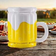 1 Inflatable Beer Glass Ice Bucket - Beverage Cooler - Durable ABS Plastic Beverage Cooler - Floating Portable Beverage Rack - For Party, Beach, And Outdoor Event Supplies