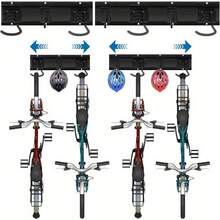 Bike Rack Wall Mounted, 4 Bicycles + 3 Helmets, Space Saving Vertical Bike Rack, Garage Bike Hangers, Indoor Cycle Stands Storage Holder For Road Bikes - 4 Bicycles + 3 Helmets - View 1