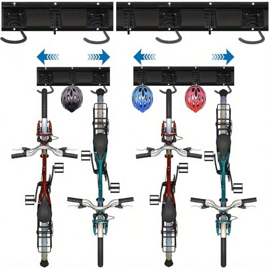 Bike Rack Wall Mounted, 4 Bicycles + 3 Helmets, Space Saving Vertical Bike Rack, Garage Bike Hangers, Indoor Cycle Stands Storage Holder For Road Bikes - 4 Bicycles + 3 Helmets - View 1