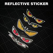 反光眼纹乙烯基汽车贴纸 - 适用于汽车、摩托车、自行车、踏板车和头盔的反光猫眼贴花 | 耐用 PVC 贴纸，驾驶时使用的反光警告贴花 - 均碼 - 查看 3