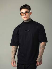 DMUNIZ Oversized Streetwear Turtleneck Printed Chest T-Shirts Kit 2 - 2 Đen - Xem 6