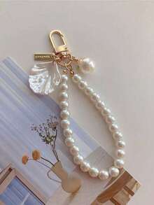 1/5pcs Shell Pearl Chain Mobile Phone Case Bag Pendant Keychain