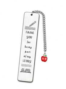 1pc New Book Design Stainless Steel Bookmark, Suitable As Teacher's Day, Graduation Season Gift For Teachers And Students Bag Charms Car Accessories Friend Sister Gift Ideas