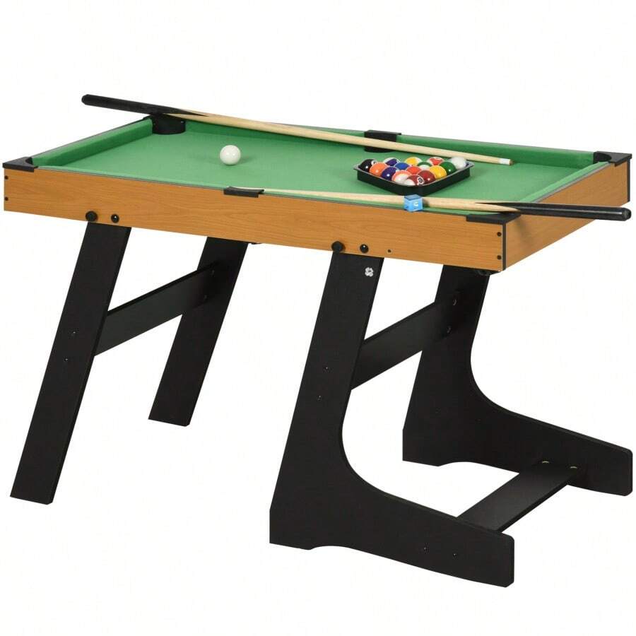 Soozier 38 Foldable Billiards Tabletop Game Pool Table Set Fun For The Whole Family With Easy Folding For Storage Balls Cues Chalk Brush For Game Room Man Cave - Green1 - View 1