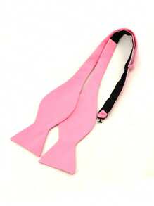 1pc Men's Polyester Solid Bow Tie, Classic Accessory For Wedding, Groom, Business Party Suit