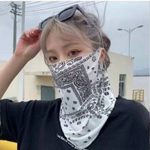 Lightweight Breathable Ice Silk Sun Protection Face Mask, Outdoor Neck Gaiter With Ear Loops, Unisex