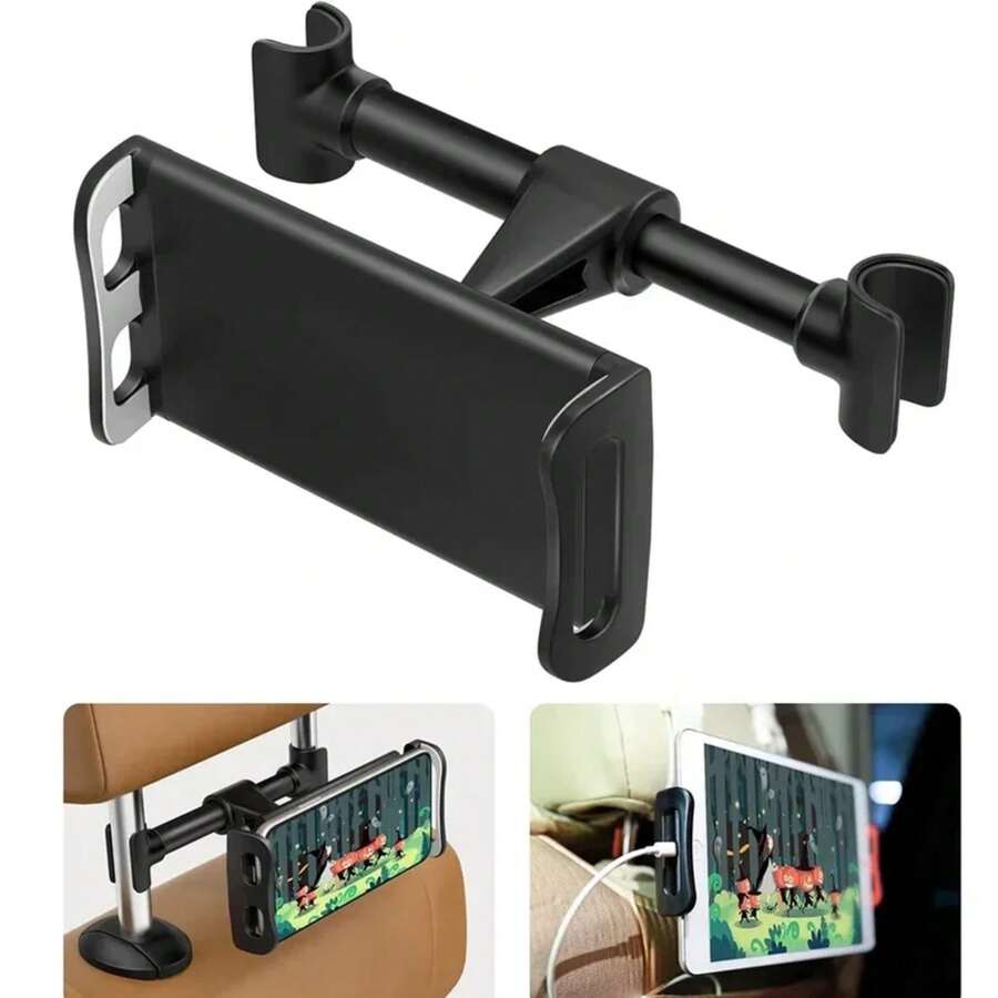 Soporte Universal para reposacabezas del asiento trasero del coche para 1, 2, 4-11 pulgadas, rotación de 360, tableta, PC, soporte para teléfono para coche - Telescópico rojo - Ver 1