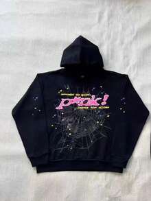 NEW Hip Hop Spider Hoodies Set Y2k Hoodie ,Tracksuit Pullover Sweatshirt And Trousers For Men Or Women Matching Hoodies For Couples Casual Unisex - 黑色 - 查看 3