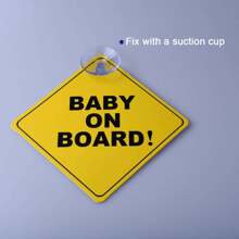 Baby On Board Sticker For Cars, Baby On Board Warning Signs With Suction Cups