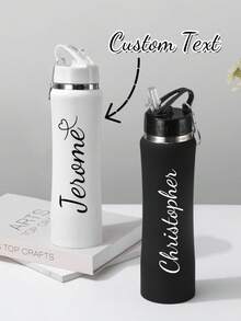 1 750ML Stainless Steel Personalized Water Bottle, Customized Name Water Bottle, Water Bottle With Straw, Outdoor Fitness Water Bottle, Bicycle Water Bottle, Personalized Gift, Birthday Gift For Friends, Birthday Gift For Men And Women., Multi-Functional, Durable, Ornamental, Reusable, Exquisite, Stylish, High-Quality, Colorful, Modern, Custom, Personalized, Unique, For Valentine's Day, For Mother's Day, For Birthdays, For Father's Day, For Graduation, For Weddings, For Housewarming - Multicolor - View 5