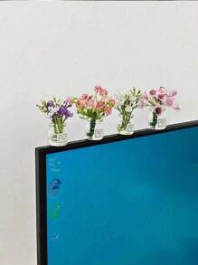 5pcs/Set, 4pcs/Set, 6Pcs/Set,Or 1pc [Random Style] Cute Vase Set Desktop Decoration, Office Accessories,Decompression Figurine Accessories, Mini Desktop Decorations, Computer Monitor, Office Space
