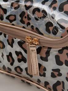 1 件豹纹化妆包，便携式防水手持护肤品收纳洗漱包，适合女性旅行必备度假暑假返校学校用品包，适合学校洗漱包旅行 - 彩色 - 查看 4