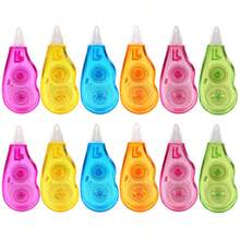 12 cintas correctoras, cintas correctoras de colores arcoíris Mini, corrección instantánea, corrección de escritura, adecuadas para artículos escolares, de oficina y del hogar, de vuelta a la escuela - Multicolor - Ver 5