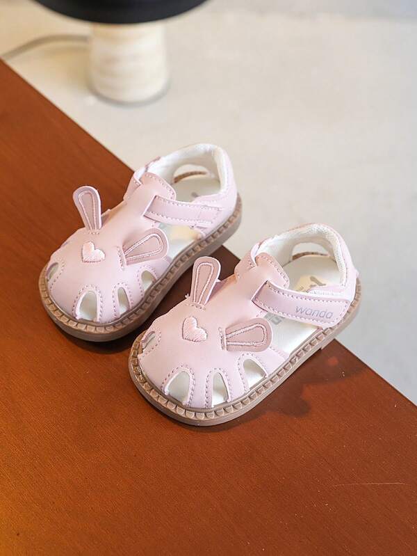Summer Princess Style Hollow-Out Infant Toddler Shoes, Fashion Rabbit Ear Soft Sole Girls Beach Sandals, Children Sandals
