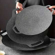 360°均匀加热煎锅、烤盘、便携式平底锅、铁板烧锅，易于清洁设计，适用于电磁炉和燃气灶，是煎炸烹饪的理想之选。