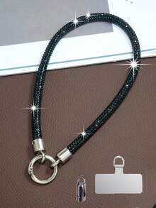 1 件奢华水晶镶嵌手机挂绳腕带，短挂链，适合送给母亲、家人、朋友、生日、节日的礼物，手机吊饰，手机链 - 彩色 - 查看 6