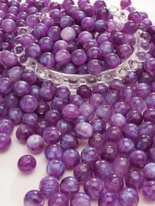 New 50 Magic Star Space Fine Flash Resin Beads 8/10mm Round Stone Beads Crystal Loose Beads Smooth Interval Bead Bracelet Bead Jewelry Making DIY Friendship Bracelet Necklace Earrings Crafts ﻿ - Multicolor - View 2