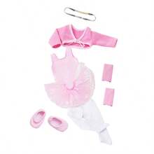 16-18 Inch Baby Doll Clothes, 7-Piece Ballet Tutu Outfit Set Including Headband, Jacket, Lining, Skirt, Stockings, Foot Covers And Dance Shoes (Doll Not Included) - Multicolor - View 7