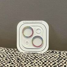 (彩色 + 粉色) 2 件/套相机镜头保护膜适用于 16/11/12/13/14 Pro Max/12/13 Mini，玻璃镜头盖适用于 15/16 Pro Max/14/15 Plus 防水钢化玻璃防震防摔防刮防指纹全覆盖