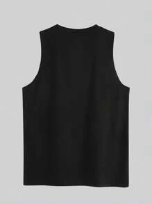 Canotta semplice e ampia, stampa New York Brooklyn, stile college, primavera estate, nuova canotta nera da uomo drappeggiata, morbida e traspirante, senza maniche.